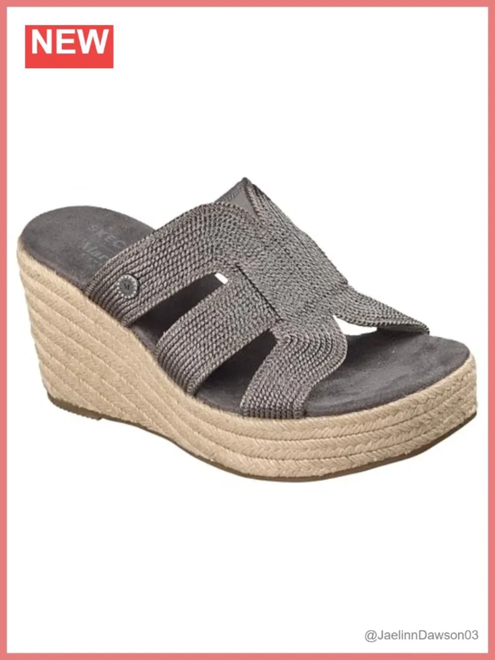 Skechers Women's Iris Unstoppable Loafer Wedge Sandal, Jute-Wrapped 3-Inch